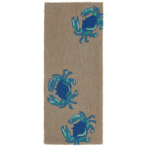 Trans Ocean Liora Manne Frontporch Crabs Indoor/Outdoor Mat - Coastal Charm With Playful Design For Beach Lovers Blue Polyester,Acrylic Ftpr5140403