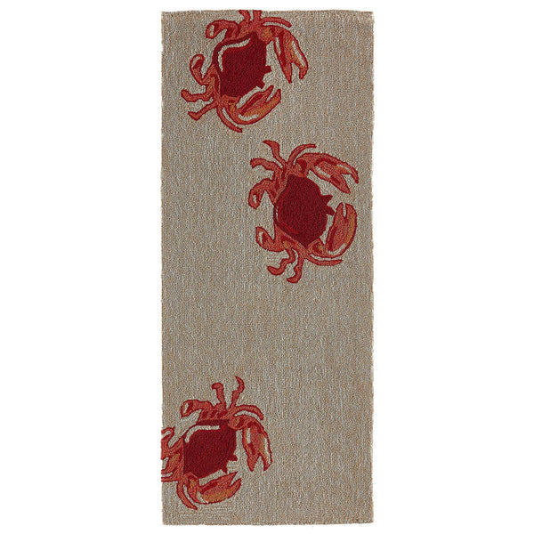 Trans Ocean Liora Manne Frontporch Crabs Indoor/Outdoor Mat - Coastal Charm With Playful Design For Beach Lovers Natural Polyester,Acrylic Ftpr5140412