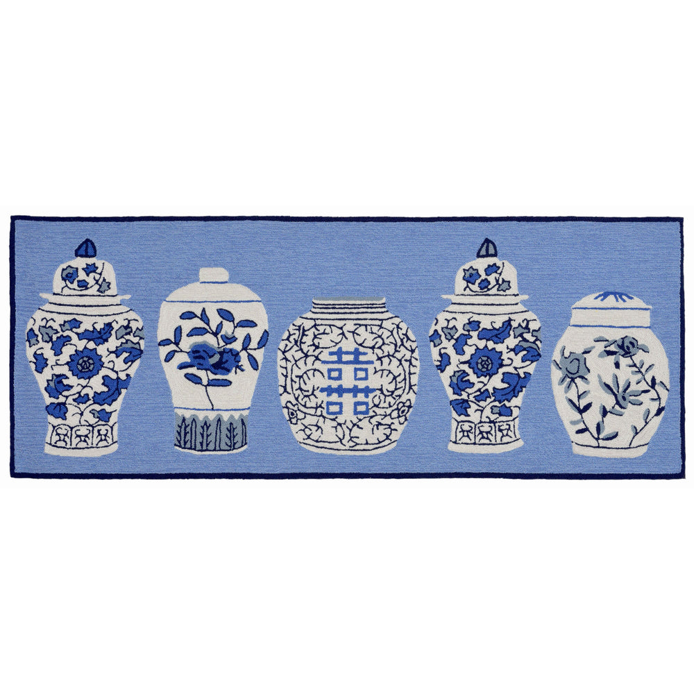 Trans Ocean Liora Manne Frontporch Ginger Jars Indoor/Outdoor Rug - Vibrant Floral Design For Any Space Blue Polyester,Acrylic Ftpr5241003