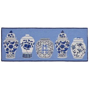 Trans Ocean Liora Manne Frontporch Ginger Jars Indoor/Outdoor Rug - Vibrant Floral Design For Any Space Blue Polyester,Acrylic Ftpr5241003