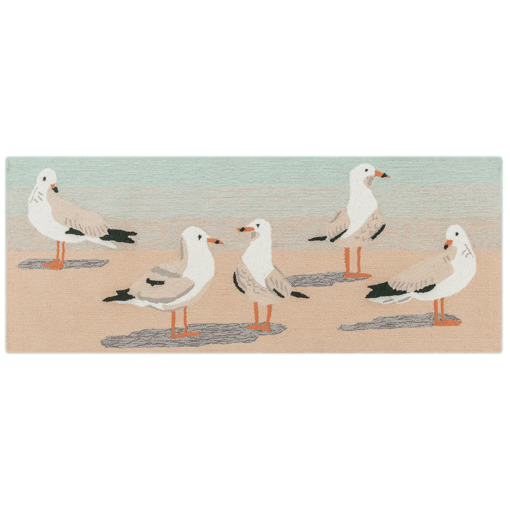 Trans Ocean Liora Manne Frontporch Gulls Indoor/Outdoor Area Rug - Whimsical Coastal Decor For Your Home Beige Polyester,Acrylic Ftpr5444112