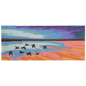 Trans Ocean Liora Frontporch Flock Indoor/Outdoor Rug - Whimsical Bird Design For A Charming Home Accent Blue Polyester,Acrylic Ftpr5457203