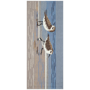 Trans Ocean Liora Manne Frontporch Coastal Sandpipers Indoor/Outdoor Area Rug – Beachy Vibes For Any Space Blue Polyester,Acrylic Ftpr5462703