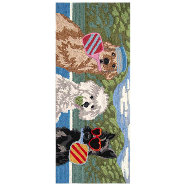 Trans Ocean Liora Manne Frontporch Pickled Pups Indoor/Outdoor Rug - Whimsical Pet Design For All Spaces Multi Polyester,Acrylic Ftpr5465944