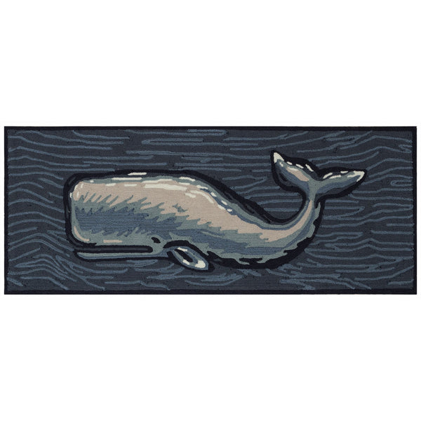 Trans Ocean Liora Manne Frontporch Whale Indoor/Outdoor Mat - Stunning Coastal Design For Modern Spaces Blue Polyester,Acrylic Ftpr5471804