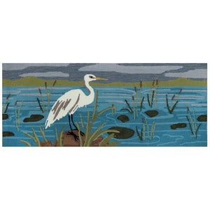 Trans Ocean Liora Manne Frontporch Egret Indoor/Outdoor Mat - Durable, Hand-tufted Rug With Marsh Scene Design Blue Polyester,Acrylic Ftpr5472403