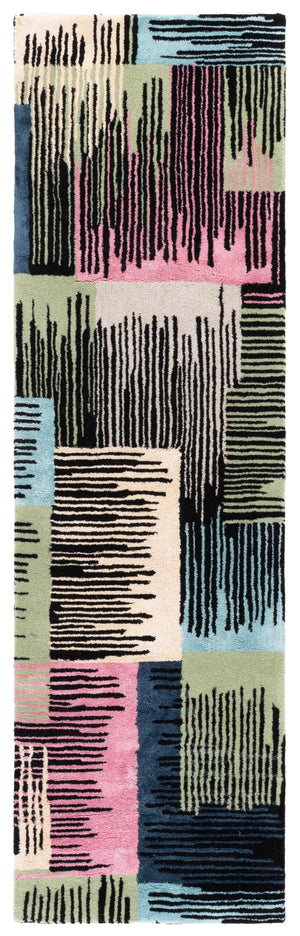 Safavieh Fifth Black And Pink Hand-Tufted Area Rug — Plush 0.5" Pile, Viscose Wool Cotton Blend, Modern Elegance 8'-0" x 10'-0" FTV105Z-8