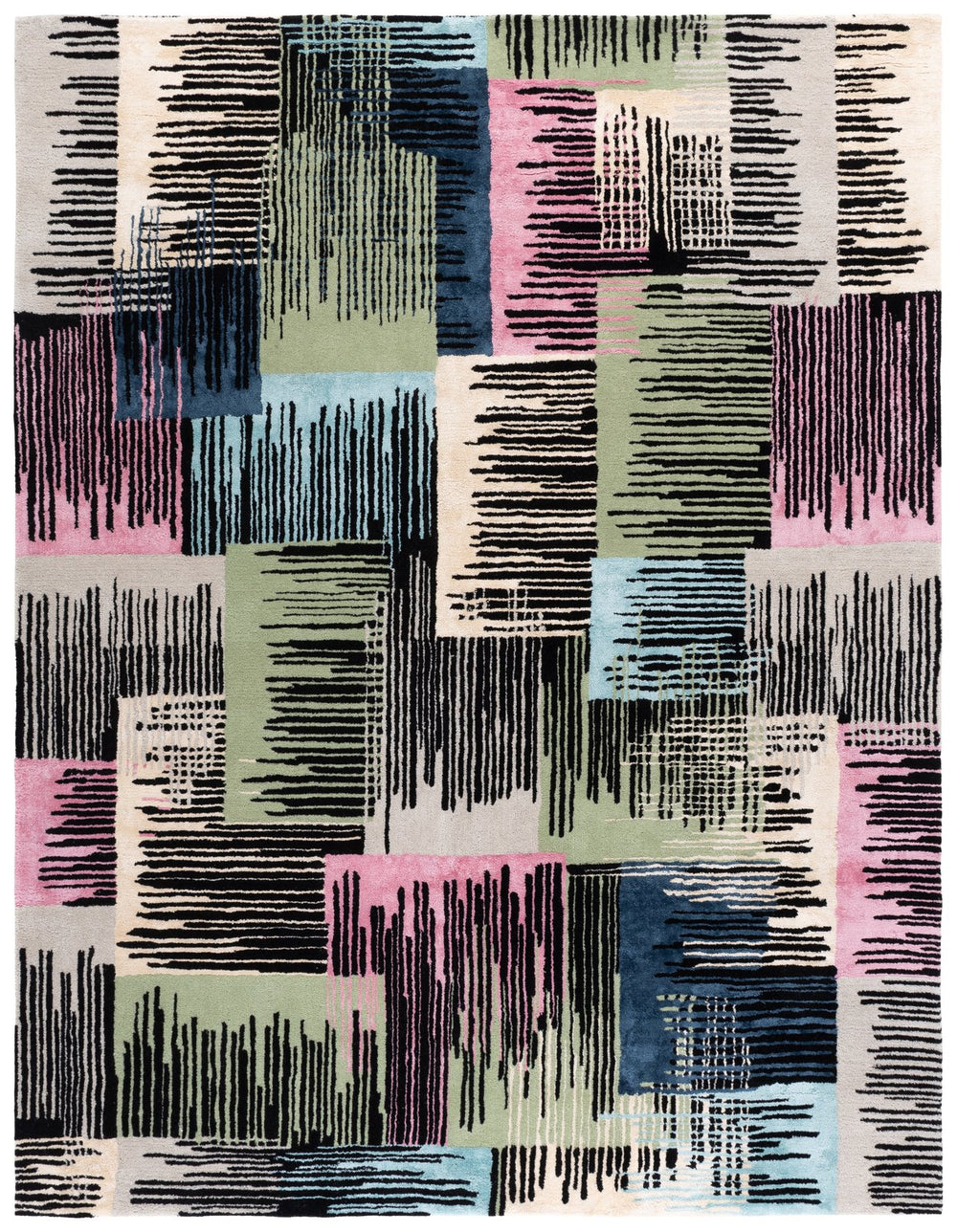 Safavieh Fifth Luxurious Hand-Tufted Runner In Bold Black And Pink — Viscose, Wool & Cotton Blend, Low Pile Elegance 2'-3" x 8'-0" FTV105Z-28
