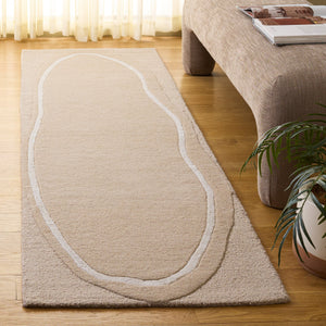Safavieh Fifth Hand-Tufted Beige Ivory Area Rug — 70% Wool Blend, Low Pile, Luxurious Soft Texture For Modern Homes 8'-0" x 10'-0" FTV106B-8
