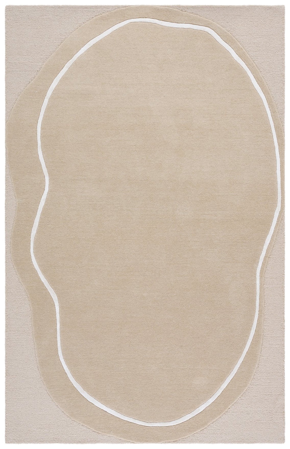 Safavieh Fifth Avenue Hand-Tufted Beige Ivory Rug — Plush Low-Profile Wool-Viscose Blend For Modern Homes 6'-0" x 6'-0" FTV106B-6SQ
