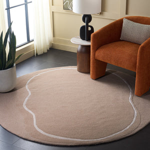 Safavieh Fifth Hand-Tufted Beige Ivory Area Rug — 70% Wool Blend, Low Pile, Luxurious Soft Texture For Modern Homes 8'-0" x 10'-0" FTV106B-8