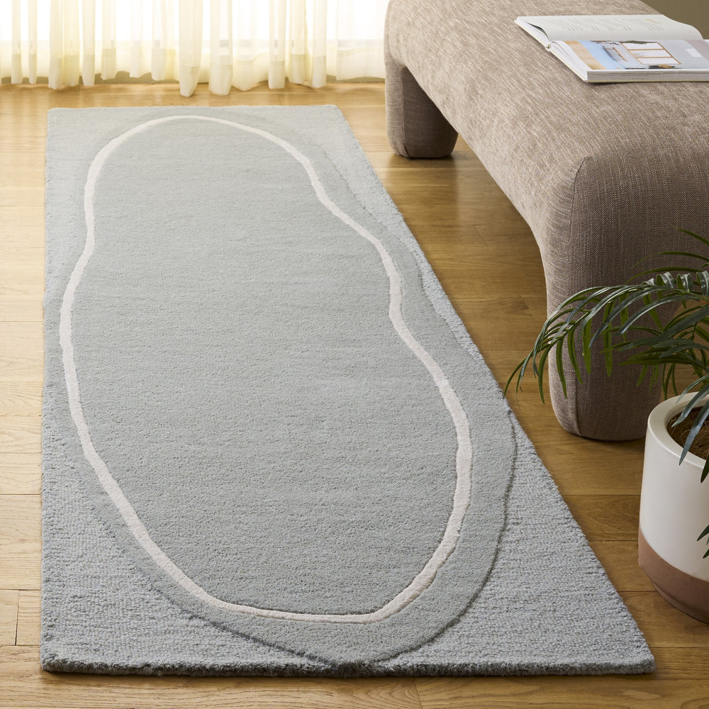 Safavieh Fifth Elegant Grey And Ivory Area Rug — Hand‑Tufted Wool Blend, Low‑Profile Design For Versatile Modern Spaces 4'-0" x 6'-0" FTV106F-4