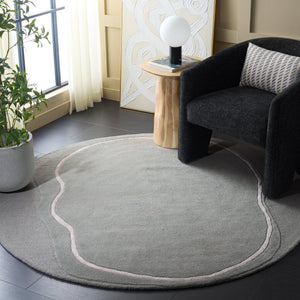 Safavieh Fifth Hand-Tufted Grey Ivory Runner Rug — Plush Wool-Blend, Low-Profile Modern Elegance For Hallways 2'-3" x 8'-0" FTV106F-28