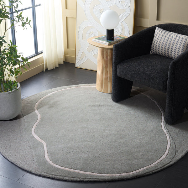 Safavieh Fifth Hand-Tufted Grey Ivory Runner Rug — Plush Wool-Blend, Low-Profile Modern Elegance For Hallways 2'-3" x 8'-0" FTV106F-28