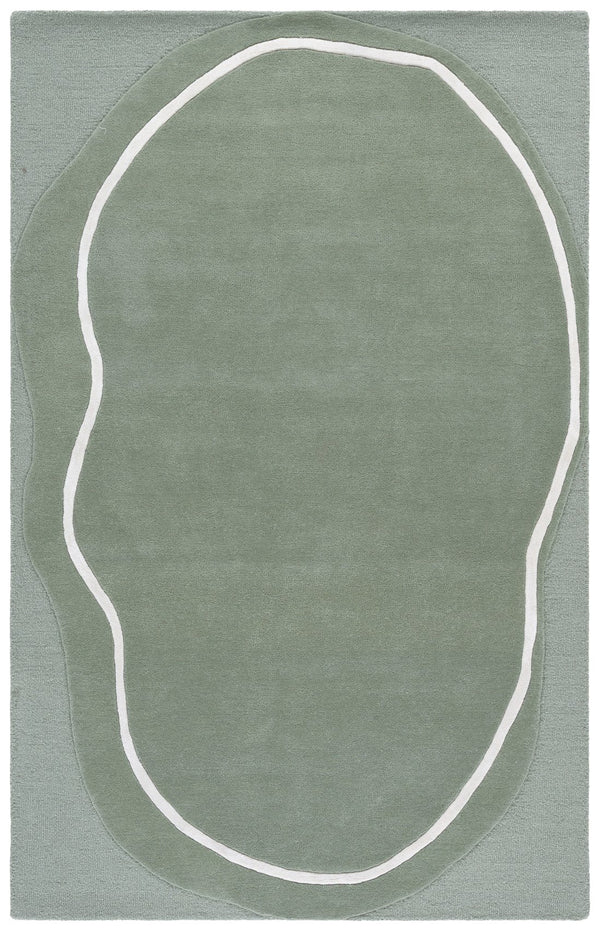 Safavieh Fifth Artisan Hand-Tufted Sage Green Runner With Ivory Accents — Low-Profile Wool Blend For Hallways 2'-3" x 8'-0" FTV106W-28