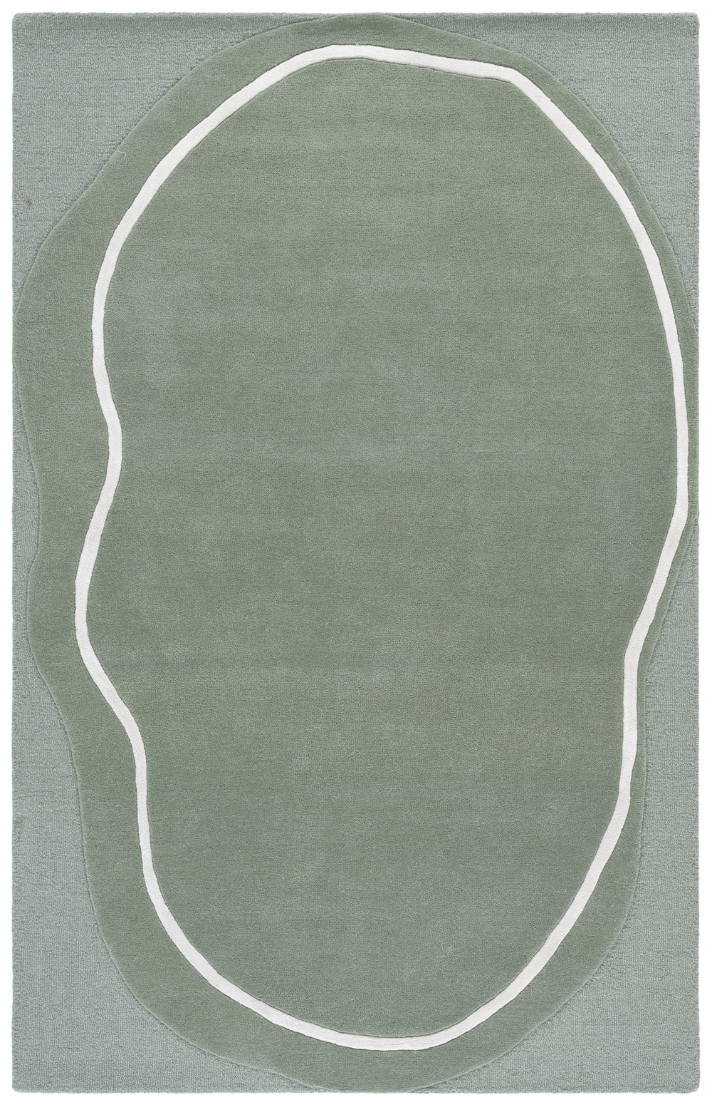 Safavieh Fifth Hand-Tufted Sage Green And Ivory Wool Rug — Low-Profile, Artisanal Texture For Modern Living Spaces 4'-0" x 6'-0" FTV106W-4
