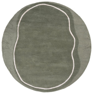 Safavieh Fifth Hand-Tufted Sage Green And Ivory Wool Rug — Low-Profile, Artisanal Texture For Modern Living Spaces 4'-0" x 6'-0" FTV106W-4
