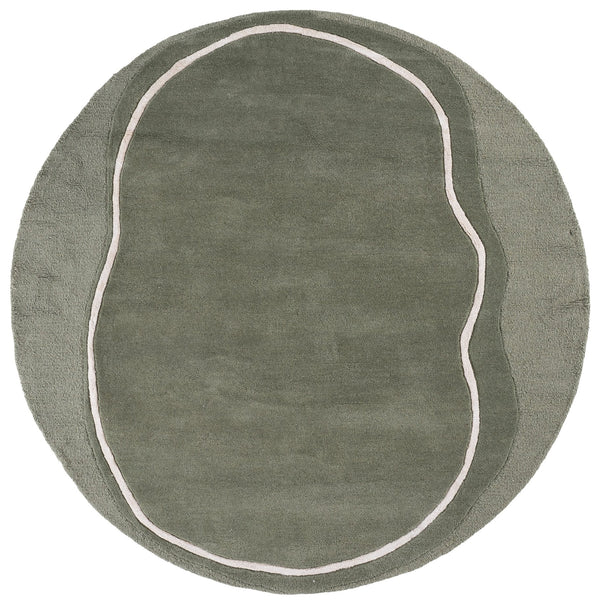 Safavieh Fifth Hand-Tufted Sage Green And Ivory Wool Rug — Low-Profile, Artisanal Texture For Modern Living Spaces 4'-0" x 6'-0" FTV106W-4