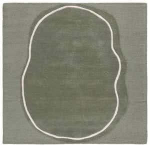 Safavieh Fifth Premium Hand-Tufted Round Rug In Sage Green And Ivory — Wool-Viscose Blend, Low-Profile Elegance 6'-0" x 6'-0" FTV106W-6R
