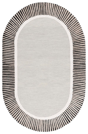 Safavieh Fifth Avenue Elegant Oval Area Rug - Hand-tufted Modern Design, Luxurious Wool Blend For Chic Spaces Grey ,Black 65% Wool,25% Viscose,10% Cotton Ftv107f-5ov