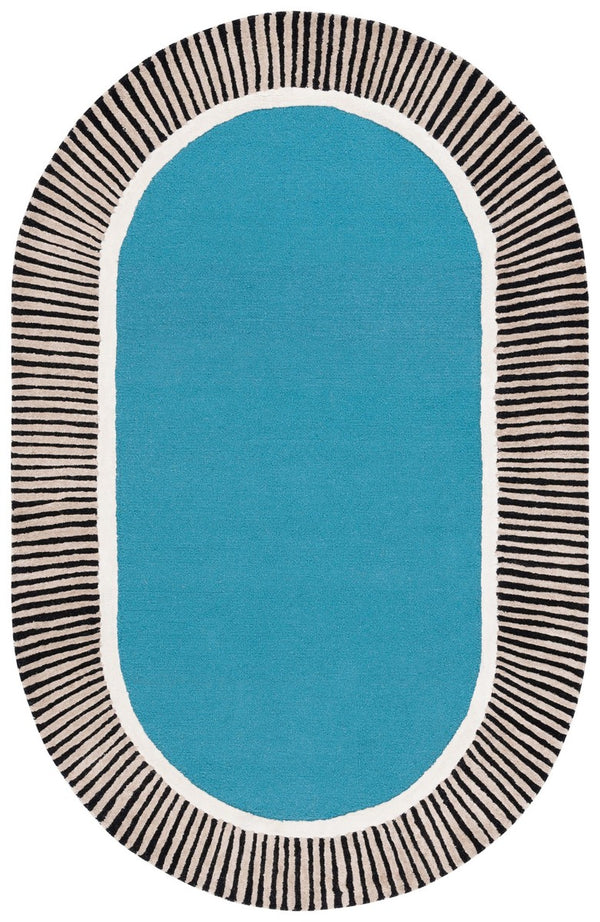 Safavieh Fifth Avenue 107 FTV107 Hand Tufted Modern Rug Blue / Black FTV107M-6OV