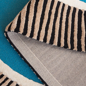 Safavieh Fifth Hand-Tufted 8X10 Oval Rug In Blue & Black — Wool-Viscose Blend, Low 3/8" Pile, Modern Artful Texture FTV107M-8OV