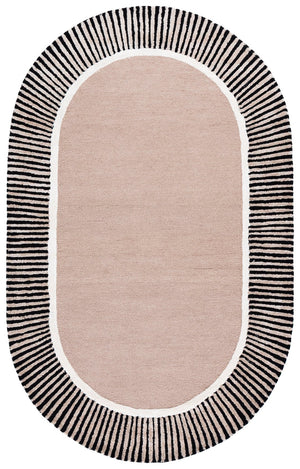 Safavieh Fifth Avenue Elegant Oval Area Rug - Hand-tufted Modern Design, Luxurious Wool Blend For Chic Spaces Light Brown ,Black 65% Wool,25% Viscose,10% Cotton Ftv107t-5ov