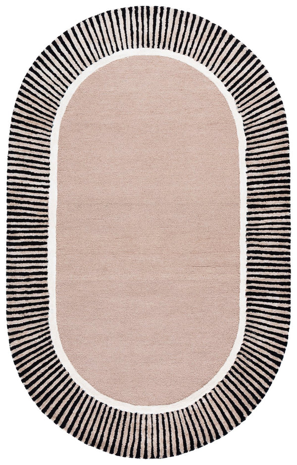 Safavieh Fifth Avenue Elegant Oval Area Rug - Hand-tufted Modern Design, Luxurious Wool Blend For Chic Spaces Light Brown ,Black 65% Wool,25% Viscose,10% Cotton Ftv107t-5ov