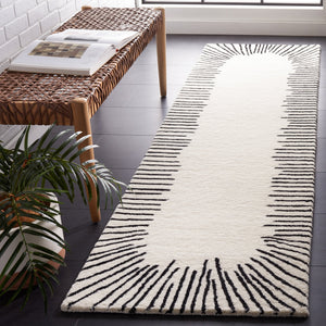 Safavieh Fifth Elegant Ivory And Black Geometric Hand-Tufted Area Rug, Wool-Cotton Blend, Modern Statement Piece 10'-0" x 14'-0" FTV129A-10