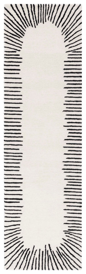 Safavieh Fifth Elegant Ivory And Black Geometric Hand-Tufted Area Rug, Wool-Cotton Blend, Modern Statement Piece 10'-0" x 14'-0" FTV129A-10