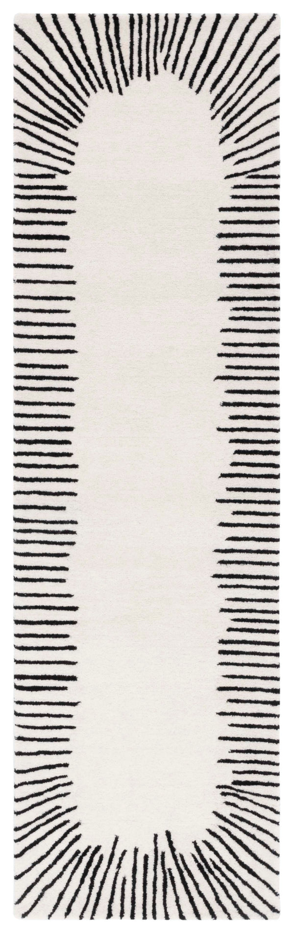 Safavieh Fifth Elegant Ivory And Black Geometric Hand-Tufted Area Rug, Wool-Cotton Blend, Modern Statement Piece 10'-0" x 14'-0" FTV129A-10