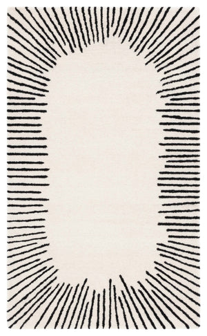 Safavieh Fifth Elegant Ivory And Black Geometric Hand-Tufted Area Rug, Wool-Cotton Blend, Modern Statement Piece 10'-0" x 14'-0" FTV129A-10