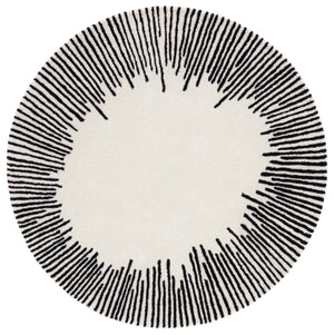 Safavieh Fifth Elegant Ivory And Black Geometric Hand-Tufted Area Rug, Wool-Cotton Blend, Modern Statement Piece 10'-0" x 14'-0" FTV129A-10