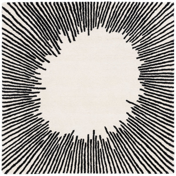 Safavieh Fifth Elegant Ivory And Black Geometric Hand-Tufted Area Rug, Wool-Cotton Blend, Modern Statement Piece 10'-0" x 14'-0" FTV129A-10