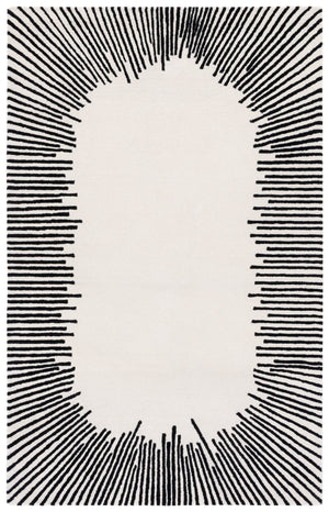 Safavieh Fifth Elegant Ivory And Black Geometric Hand-Tufted Area Rug, Wool-Cotton Blend, Modern Statement Piece 10'-0" x 14'-0" FTV129A-10