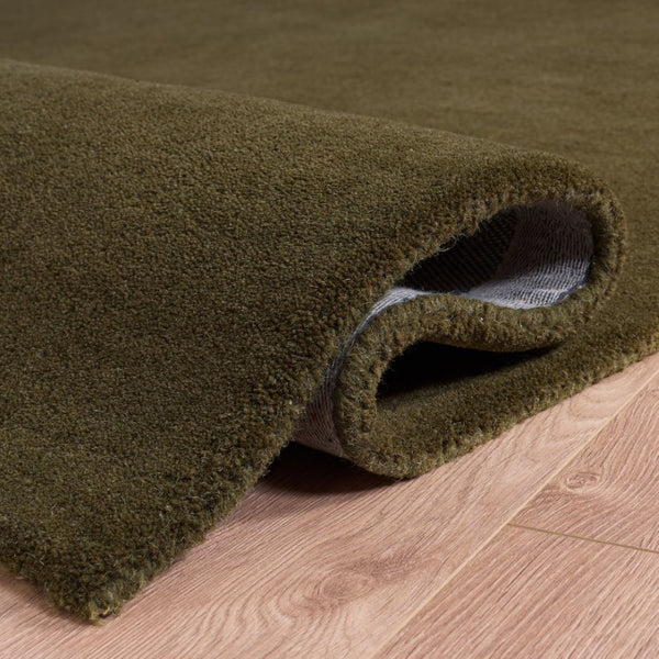 Safavieh Fifth Avenue Hand Tufted Wool Rug Solid Olive Plush Pile Living Room Bedroom FTV134X-5