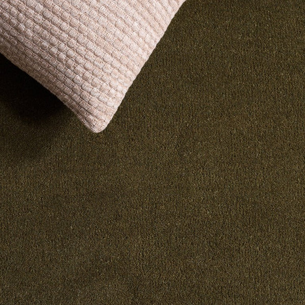 Safavieh Fifth Avenue Hand Tufted Wool Rug Solid Olive Plush Pile Living Room Bedroom FTV134X-5