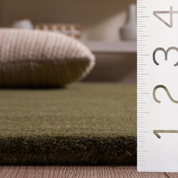 Safavieh Fifth Avenue Hand Tufted Wool Rug Solid Olive Plush Pile Living Room Bedroom FTV134X-5