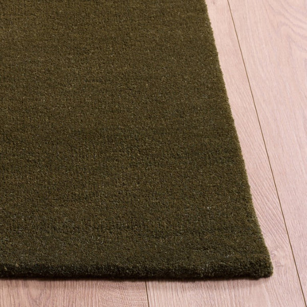 Safavieh Fifth Avenue Hand Tufted Wool Rug Solid Olive Plush Pile Living Room Bedroom FTV134X-5