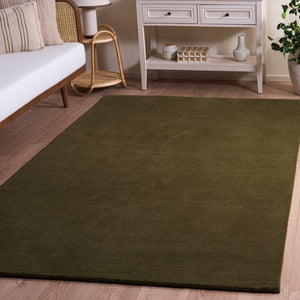 Safavieh Fifth Avenue Hand Tufted Wool Rug Solid Olive Plush Pile Living Room Bedroom FTV134X-5