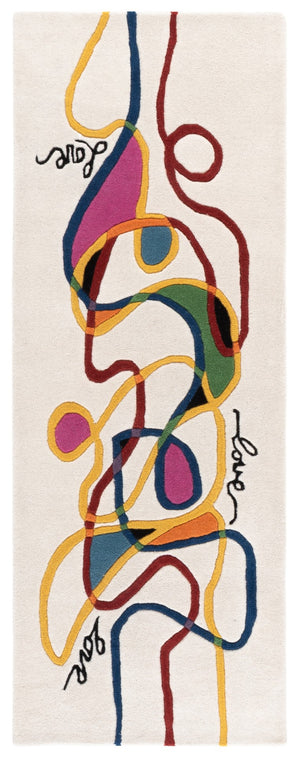 Safavieh Fifth Avenue Hand Tufted Wool And Cotton Area Rug With Whimsical Pattern For Vibrant Home Decor Ivory ,Red 85% Wool,15% Cotton Ftv149q-9