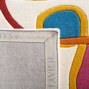 Safavieh Fifth Avenue Hand Tufted Wool And Cotton Area Rug With Whimsical Pattern For Vibrant Home Decor Ivory ,Red 85% Wool,15% Cotton Ftv149q-9