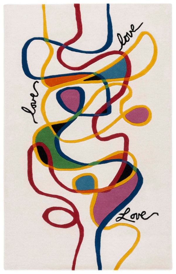 Safavieh Fifth Avenue Hand Tufted Wool And Cotton Area Rug With Whimsical Pattern For Vibrant Home Decor Ivory ,Red 85% Wool,15% Cotton Ftv149q-9