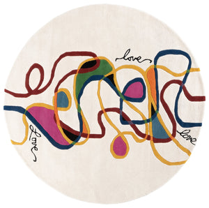 Safavieh Fifth Avenue Hand-tufted Runner Rug - Luxurious Wool & Cotton Blend, Unique Abstract Design & Comfort Ivory ,Red 85% Wool,15% Cotton Ftv149q-7r