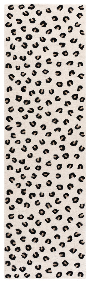 Safavieh Fifth Hand-Tufted Ivory And Black Runner — Wool-Cotton Blend, Plush 3/8" Pile, Artisanal Hallway Accent 2'-3" x 8'-0" FTV175A-28