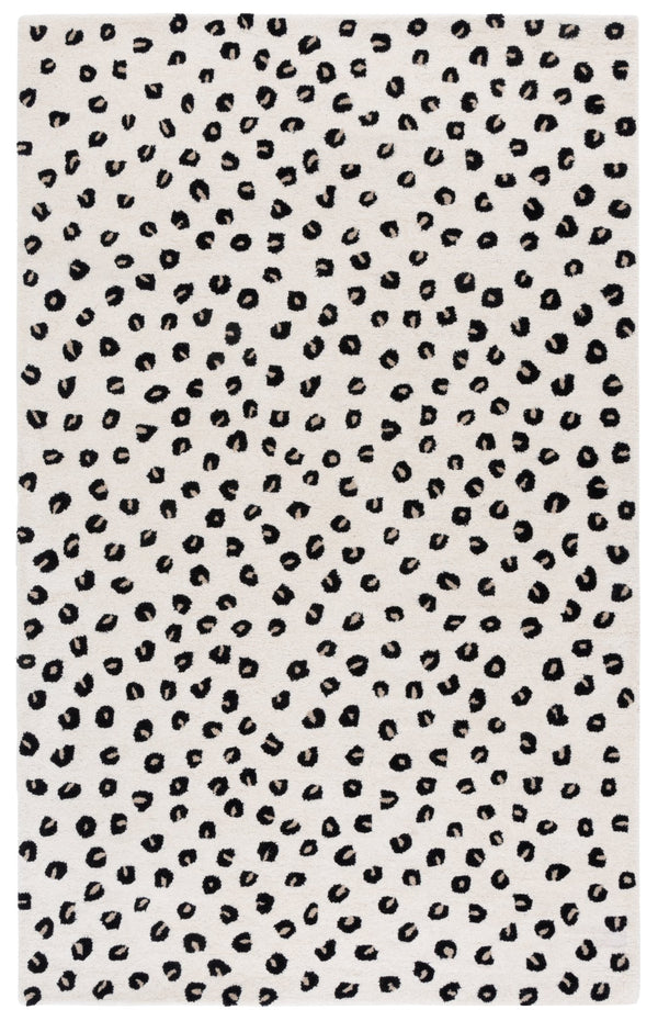 Safavieh Fifth Elegant Ivory And Black Hand-Tufted Rug — Low-Profile Wool-Cotton Blend For Modern Spaces 4'-0" x 6'-0" FTV175A-4