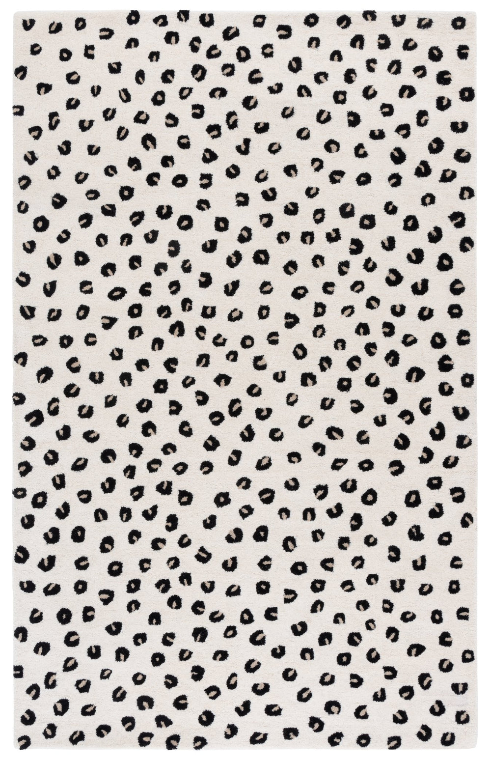 Safavieh Fifth Hand‑Tufted Ivory And Black Area Rug — Plush Wool‑Cotton Blend, Elegant High‑Contrast Centerpiece 8'-0" x 10'-0" FTV175A-8