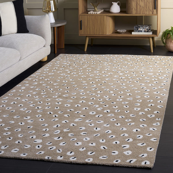 Safavieh Fifth Hand-Tufted Beige Ivory Area Rug, 80% Wool Blend, Low 3/8" Pile For Durable Soft Comfort 6'-0" x 9'-0" FTV175B-6