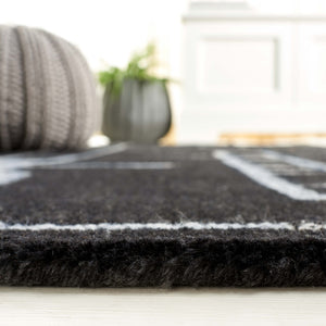 Safavieh Fifth Avenue 201 Hand Tufted 80% Wool, 10% Polyester, 10% Cotton Modern Rug Black / Ivory FTV201Z-8
