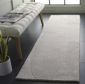 Safavieh Fifth Avenue Hand Tufted Wool Viscose Runner Geometric Grey Hallway Entryway Rug Gray 2'-3" x 8'-0" FTV251A-28